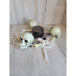 Animated Halloween skull chandelier AS IS hanging crop decor scary